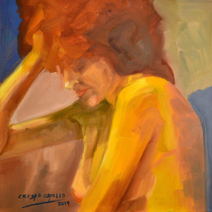 Meditando óleo 40x40 2019