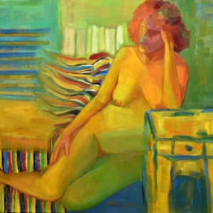 Desnudo Entre Rayas - óleo 90x100 2022