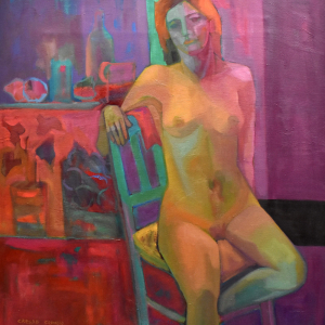 En el Taller - óleo 110x100 2022