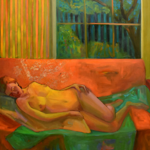 Sillón Naranja - óleo 140x120 2022