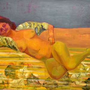Las Hojas que Caen de mi Bata - óleo 100x130 2022