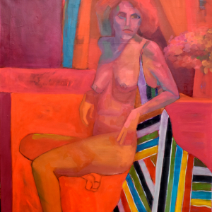 Bata Rayada - óleo 100x90 2023
