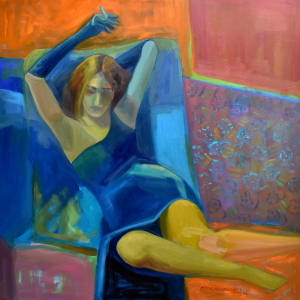 Siempre con el Pucho en la Mano - óleo 100x100 2023