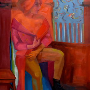 Vestida de Rojo - óleo 100x80 2023