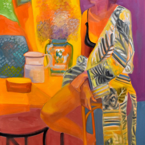 Figura con Bata - óleo 120x80 2023