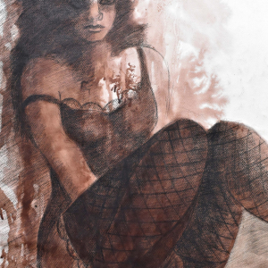 El Descanso de la Bailarina - Tinta y Carbonilla 70x50 2007