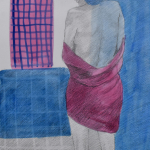 Figura de Espalda - Acuarela y Lápiz 42x31 2024