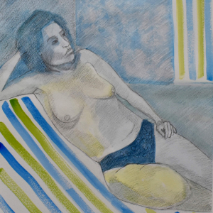 Entre Rayas - Acuarela y Lápiz 42x31 2024