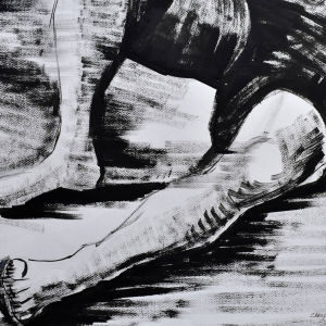 En la Playa - Tinta y Lápiz 50x70 2006