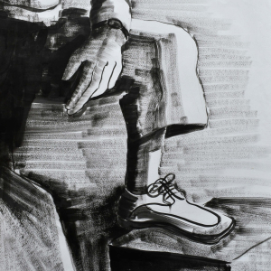 Lustrando los Zapatos - Tinta y Lápiz 70x50 2006