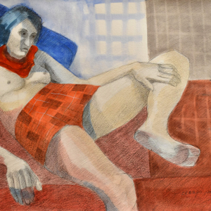 Pollera a Cuadros - Acuarela y Lápiz 50x70 2024