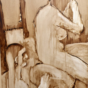 La Dama y la Criada - Pintura Asfáltica 77x53 2006