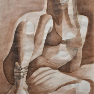 Modelo en la Playa - Tinta y Lápiz 70x50 2007