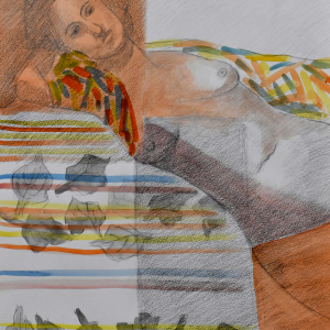 Las Hojas que Caen de mi Bata - Acuarela y Lápiz 42x31 2024