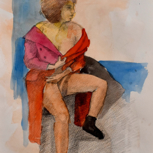 Botas Negras - Acuarela y Lápiz 37x27 2023