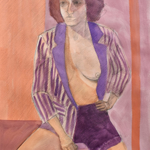 Chaqueta a Rayas - Acuarela y Lápiz 42x31 2024