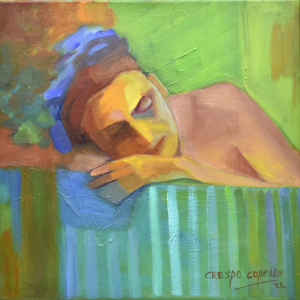 Pañuelo Azul - Óleo 40x40 2022